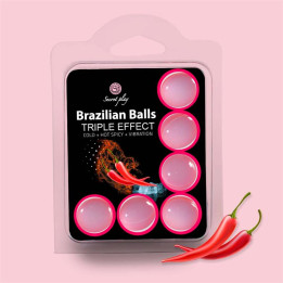 Set 6 Brazilian Balls Triple Efecto (Calor, Frio y Vibración) de Secret Play | VibraZon