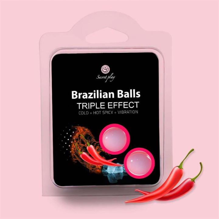Set 2 Brazilian Balls Triple Efecto (Calor, Frio y Vibración) de Secret Play | VibraZon