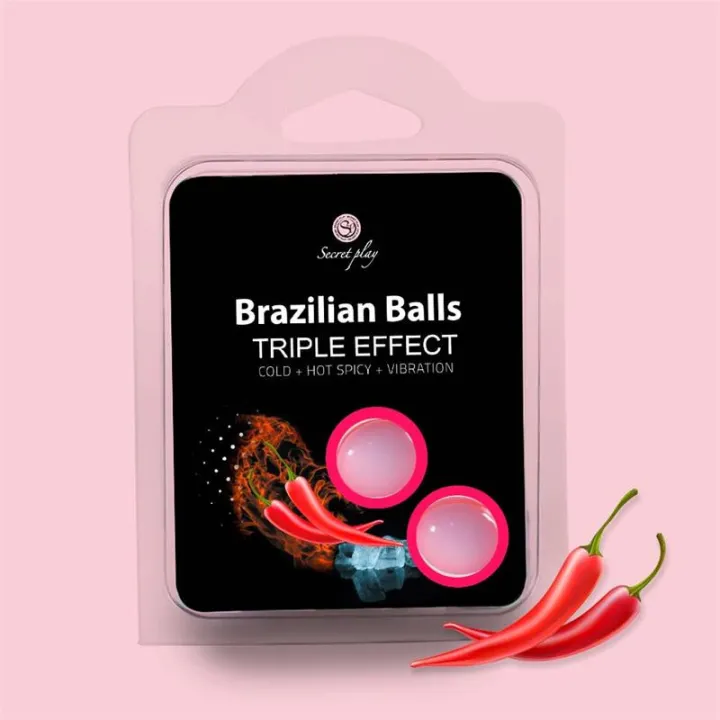 Set 2 Brazilian Balls Triple Efecto (Calor, Frio y Vibración) de Secret Play