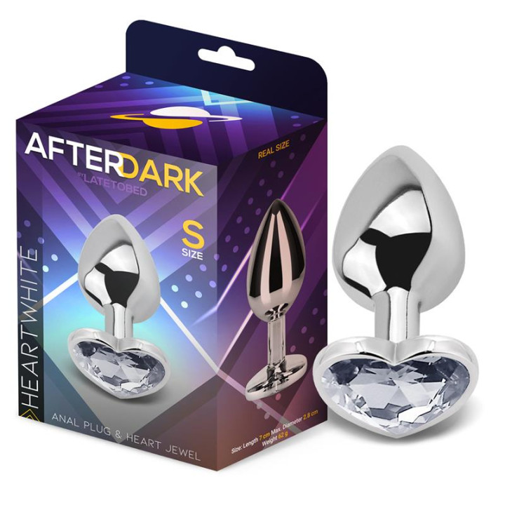 Plug Anal con Joya de Corazón Blanco Talla S de Afterdark | VibraZon