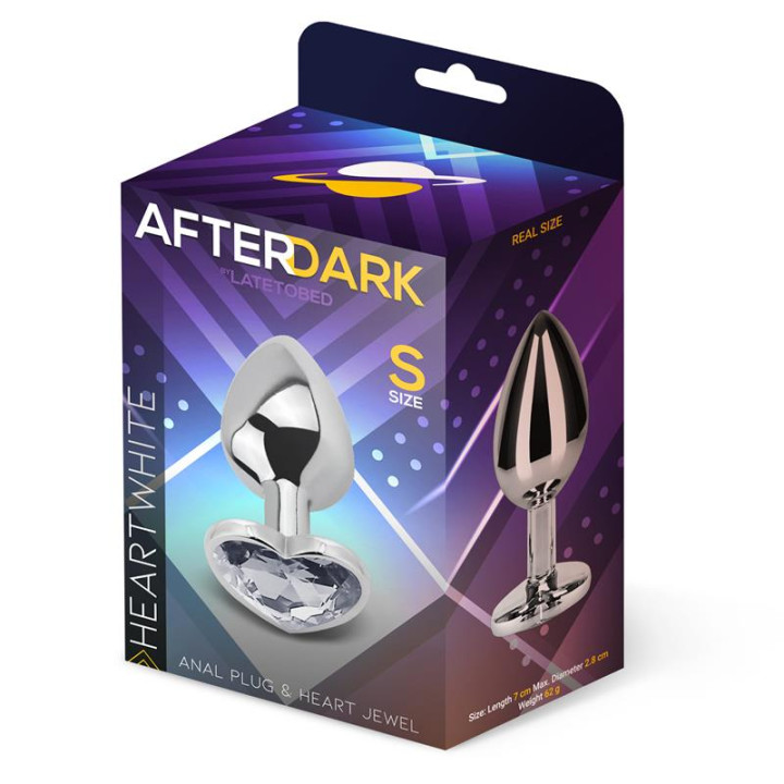 Plug Anal con Joya de Corazón Blanco Talla S de Afterdark | VibraZon