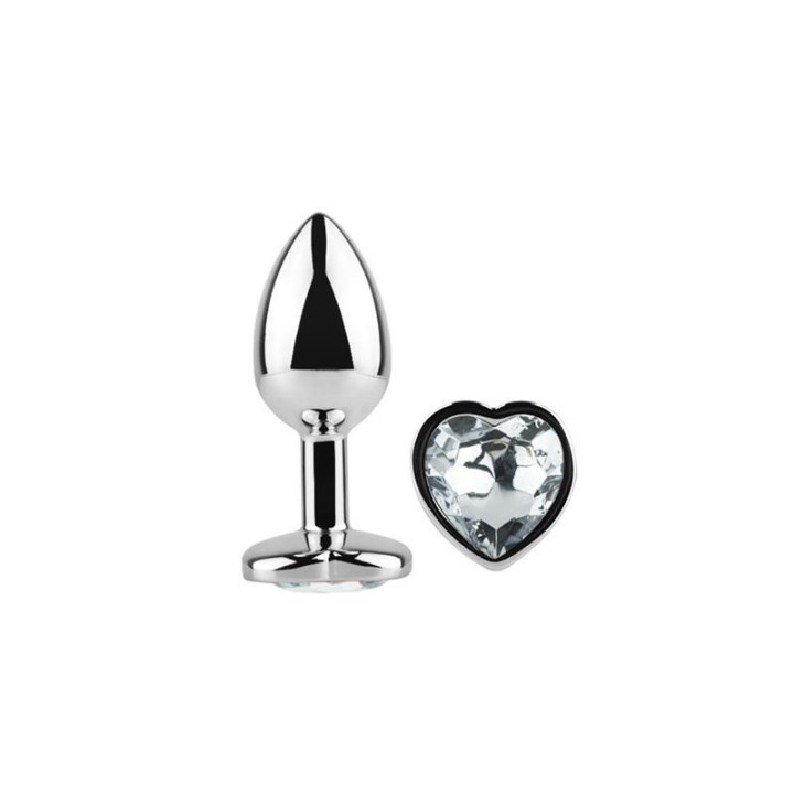 Plug Anal con Joya de Corazón Blanco Talla S de Afterdark | VibraZon