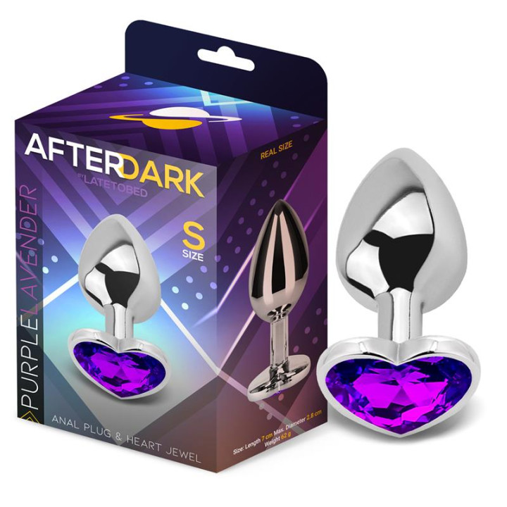 Plug Anal con Joya de Corazón Purple Lavender Talla S de Afterdark | VibraZon