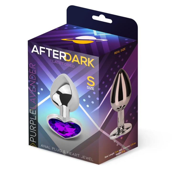 Plug Anal con Joya de Corazón Purple Lavender Talla S de Afterdark | VibraZon