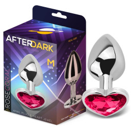 Plug Anal con Joya de Corazón Rose Coral Talla M de Afterdark | VibraZon