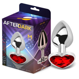 Plug Anal con Joya de Corazón Red Scarlet Talla M de Afterdark | VibraZon