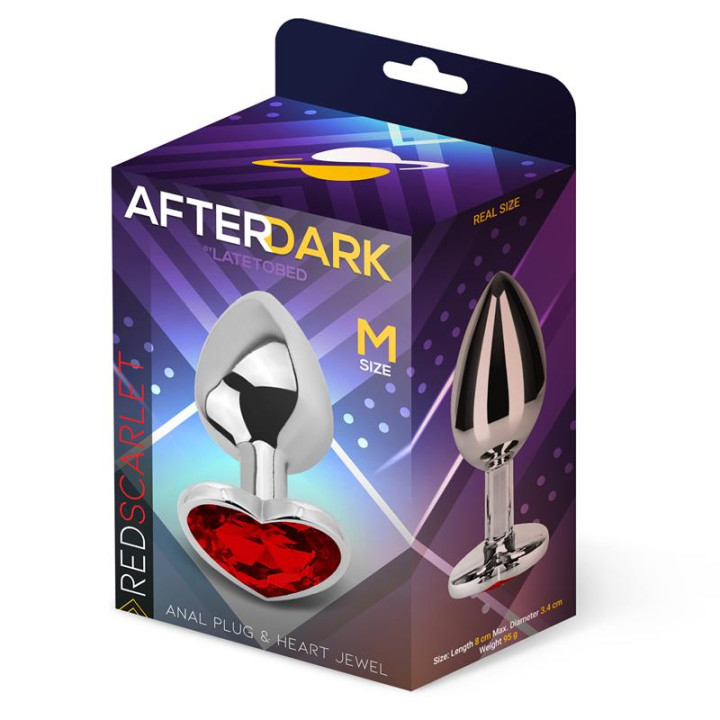 Plug Anal con Joya de Corazón Red Scarlet Talla M de Afterdark | VibraZon