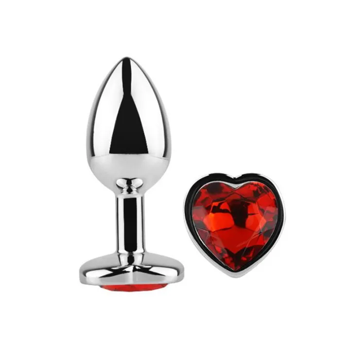 Plug Anal con Joya de Corazón Red Scarlet Talla M de Afterdark
