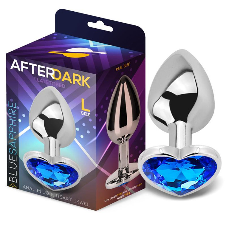 Plug Anal con Joya de Corazón Blue Sapphire Talla L de Afterdark | VibraZon