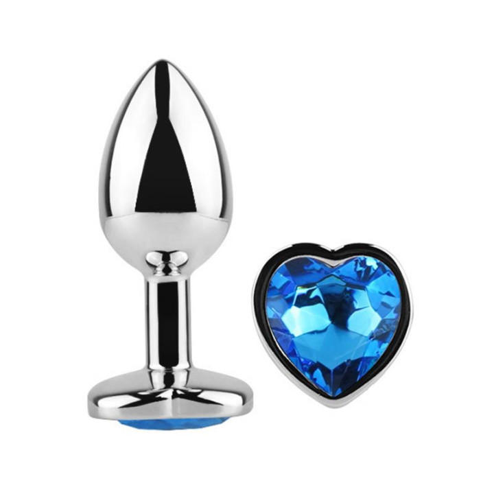 Plug Anal con Joya de Corazón Blue Sapphire Talla L de Afterdark | VibraZon