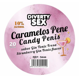20 Caramelos Forma de Pene Sabor Gin Tonic de Diverty Sex | VibraZon