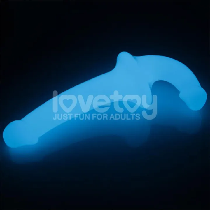 Dildo doble Lumino Play Luz Azul 10.5 de Lovetoy