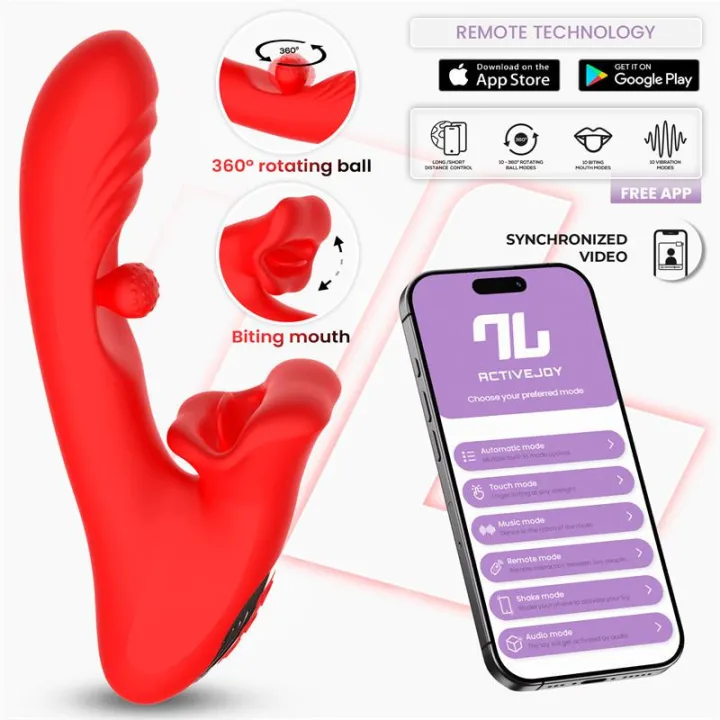 Franky Vibrador con Biting y Bola Rotativa con APP de Intoyou App Series