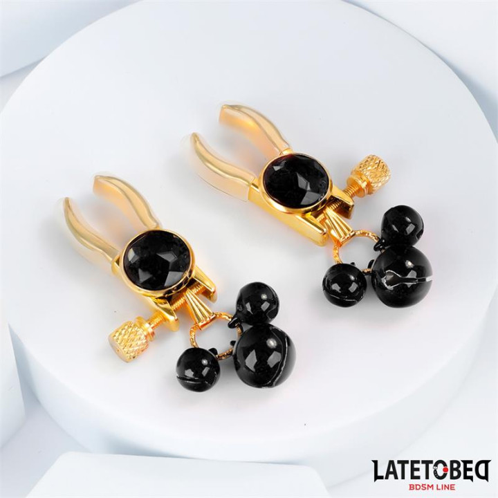Pinzas para Pezones con Cascabeles de Latetobed Bdsm Line | VibraZon