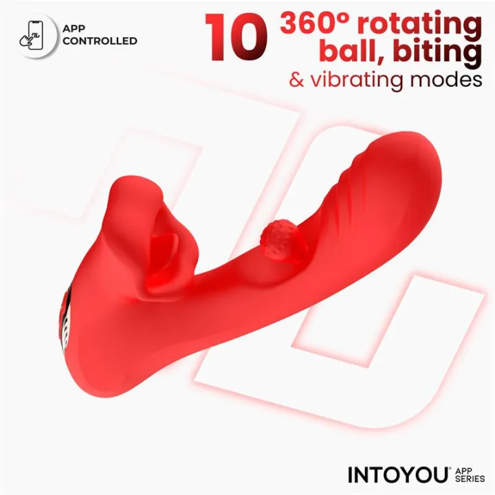 Franky Vibrador con Biting y Bola Rotativa con APP de Intoyou App Series