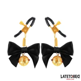 Pinzas para Pezones con Lazo Negro de Latetobed Bdsm Line