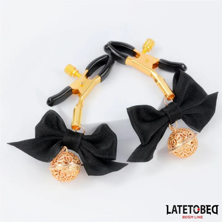 Pinzas para Pezones con Lazo Negro de Latetobed Bdsm Line