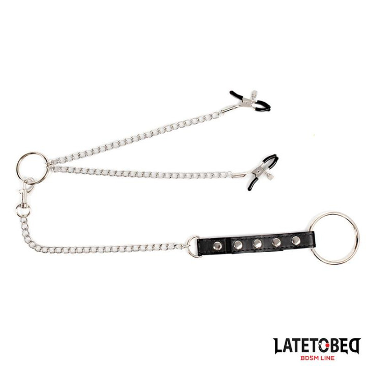 Pinzas para Pezones con Anillo para el Pene de Latetobed Bdsm Line | VibraZon