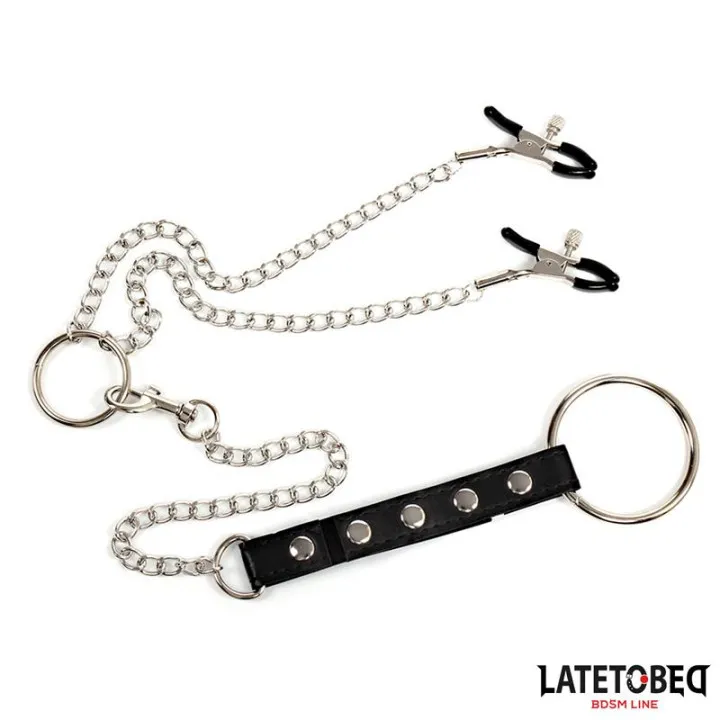 Pinzas para Pezones con Anillo para el Pene de Latetobed Bdsm Line