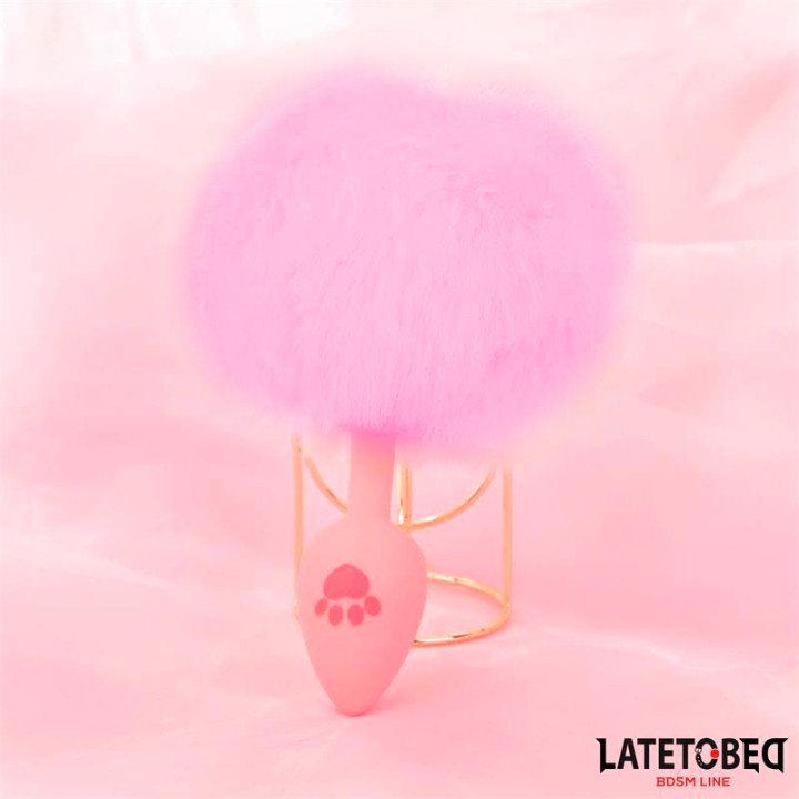 Plug Rosa de Silcona con Pompón Rosa de Latetobed Bdsm Line | VibraZon
