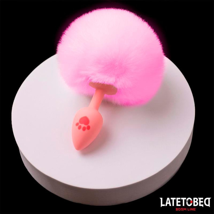 Plug Rosa de Silcona con Pompón Rosa de Latetobed Bdsm Line | VibraZon