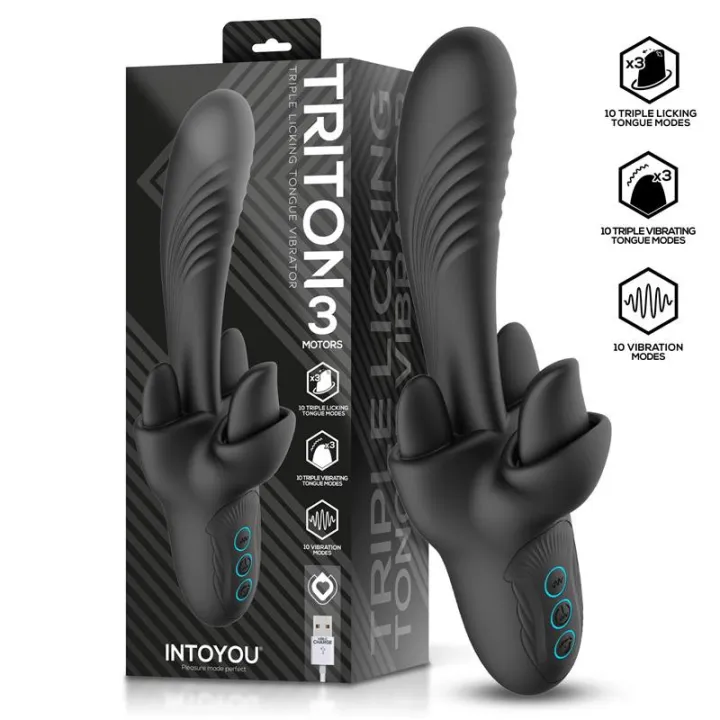 Triton Vibrador Triple Lengua de Intoyou