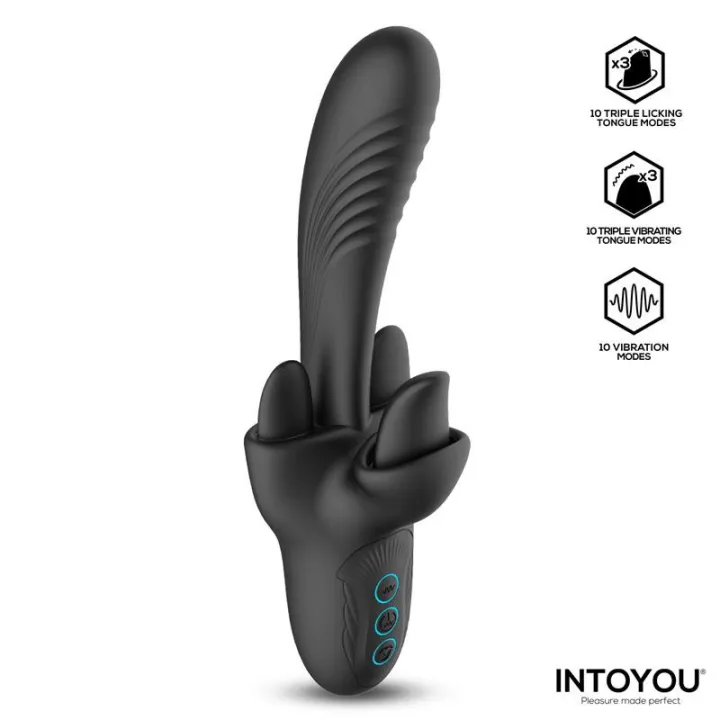 Triton Vibrador Triple Lengua de Intoyou