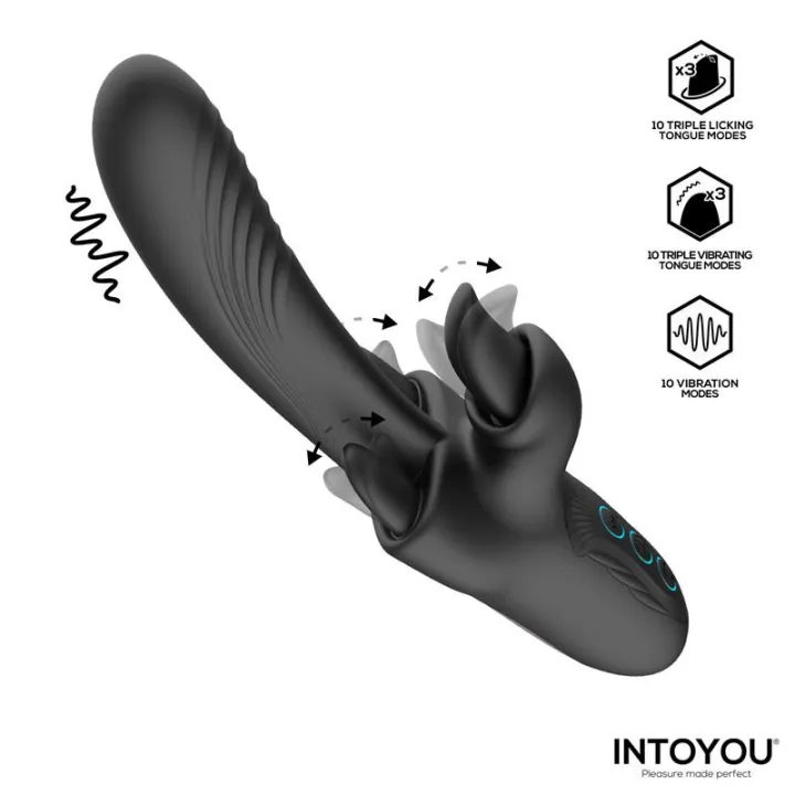 Triton Vibrador Triple Lengua de Intoyou