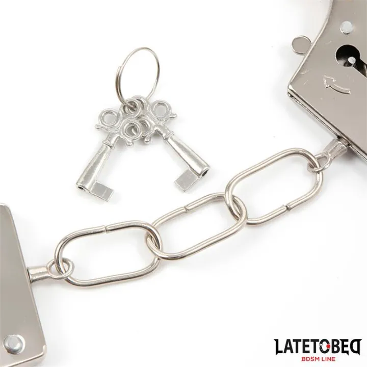 Esposas de Metal Furry con Pelo Rojo de Latetobed Bdsm Line
