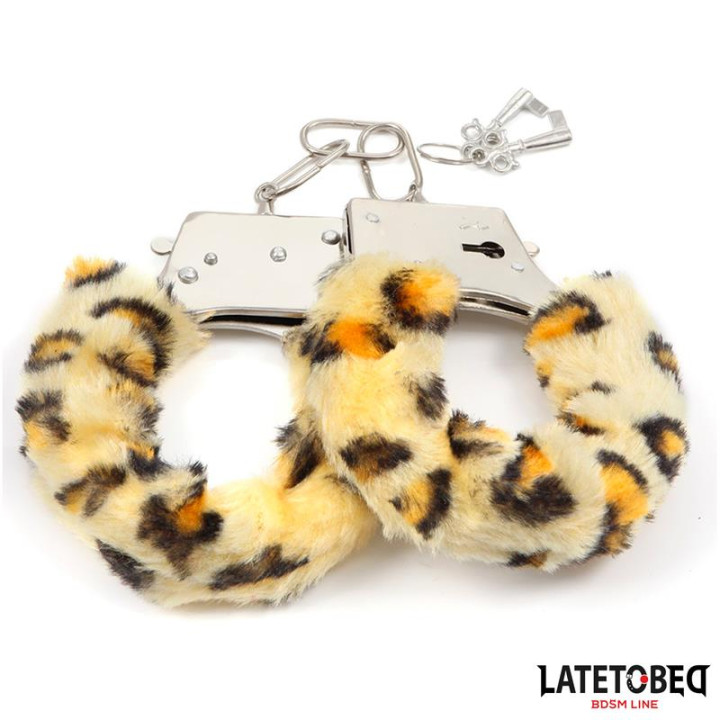 Esposas de Metal Furry con Pelo Animal Print Leopardo de Latetobed Bdsm Line | VibraZon