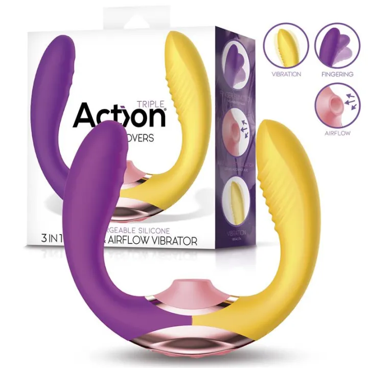 Two Lovers 3 in 1 Vibrador con Finger y Succión de Action