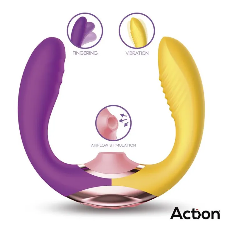 Two Lovers 3 in 1 Vibrador con Finger y Succión de Action