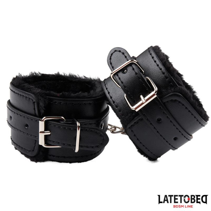 Esposas para Tobillos con Pelo Negro de Latetobed Bdsm Line | VibraZon