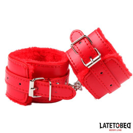 Esposas para Tobillos con Pelo Rojo de Latetobed Bdsm Line | VibraZon