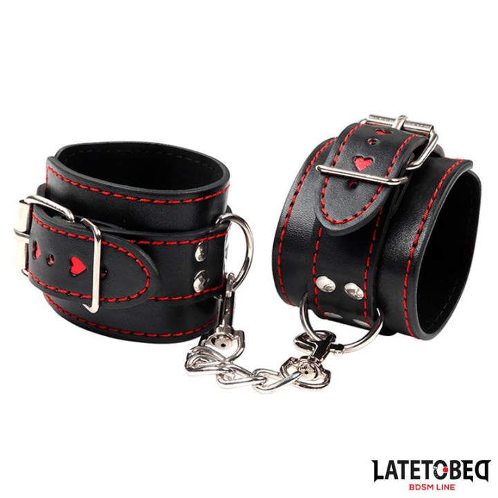 Esposas para Tobillos con Cadena y Corazones de Latetobed Bdsm Line | VibraZon