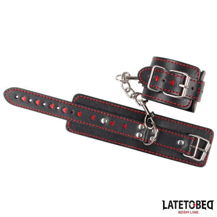 Esposas para Tobillos con Cadena y Corazones de Latetobed Bdsm Line | VibraZon