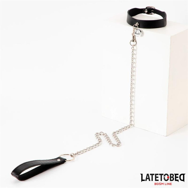 Collar con Cascabel y Correa de Latetobed Bdsm Line | VibraZon