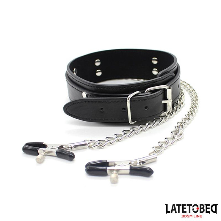 Collar con Pinzas para los Pezones de Latetobed Bdsm Line | VibraZon