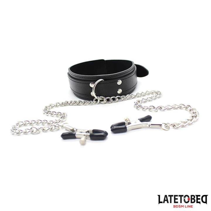 Collar con Pinzas para los Pezones de Latetobed Bdsm Line | VibraZon