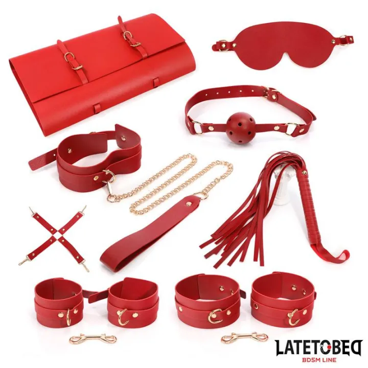 Kit de Bondage 7 Pz con Bolsa de Almacenamiento de Latetobed Bdsm Line