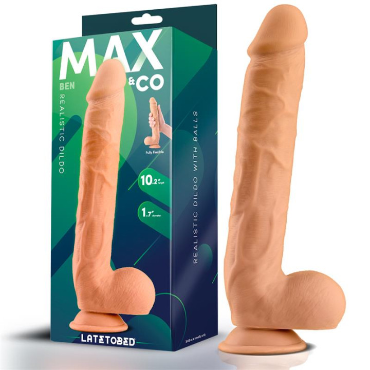 Ben Dildo Realista con Testículos 10.2 Natural de Max & Co | VibraZon