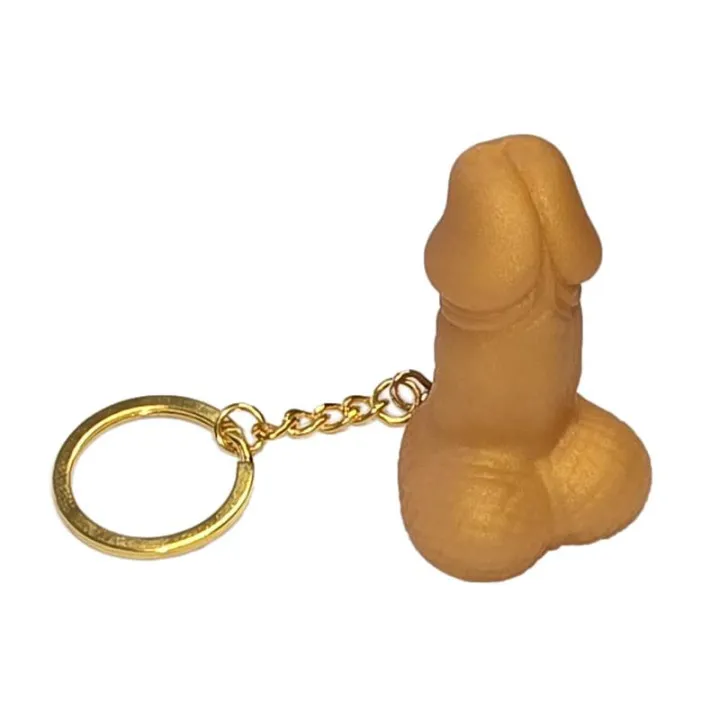 Llavero de Goma Dura Forma de Pene Dorado de Diverty Sex