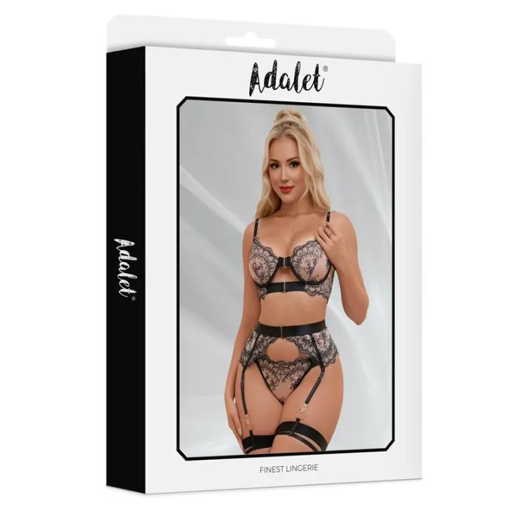 Ximena Set de 4 Piezas con Liguero de Adalet Lingerie