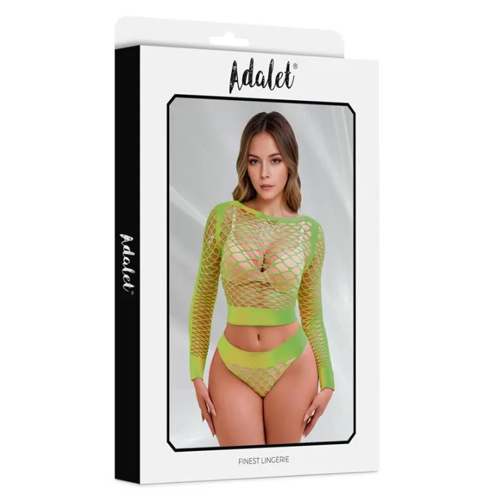 Yara Set de 2 Piezas Amarillo Neón Talla Única de Adalet Lingerie