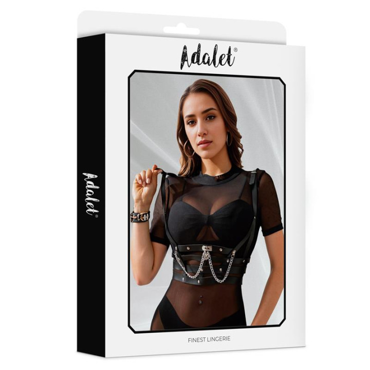 Thalia Arnés de Pecho con Cadena Cuero Vegano Talla Única de Adalet Lingerie | VibraZon