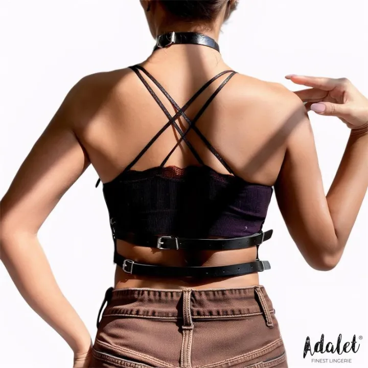 Elva Arnés de Pecho Cuero Vegano Talla Única de Adalet Lingerie