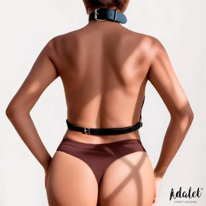 Samara Arnés de Pecho con Cadenas Cuero Vegano Tall Única de Adalet Lingerie