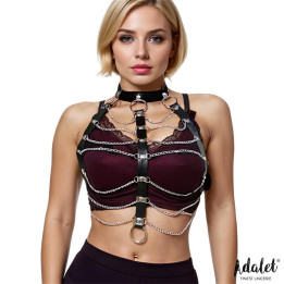 Hilda Arnés de Pecho con Cadenas Cuero Vegano Talla Única de Adalet Lingerie | VibraZon