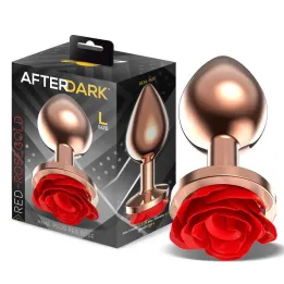 Rose Plug Anal Oro Rosa Base de Rosa Roja Talla L de Afterdark