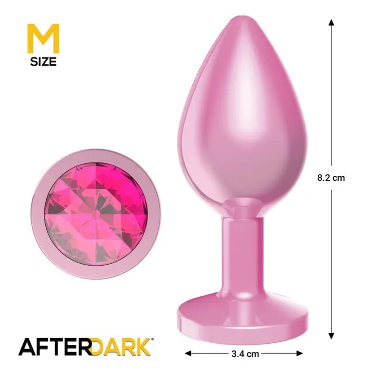 Plug Anal Anodizado Rosa con Joya Talla M de Afterdark